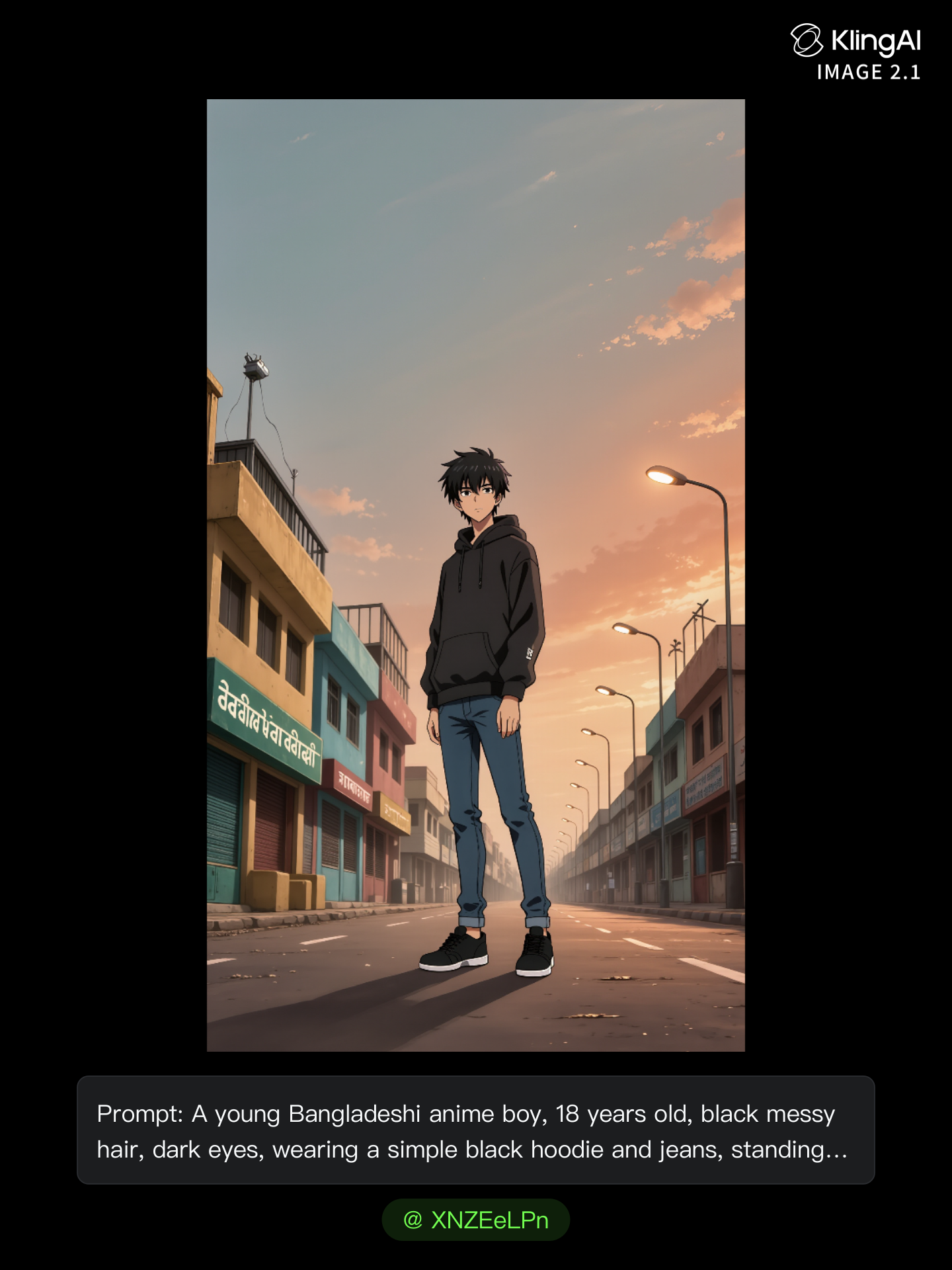 Anime Boy Walking Alone in a Qui - blonde anime boy AI image