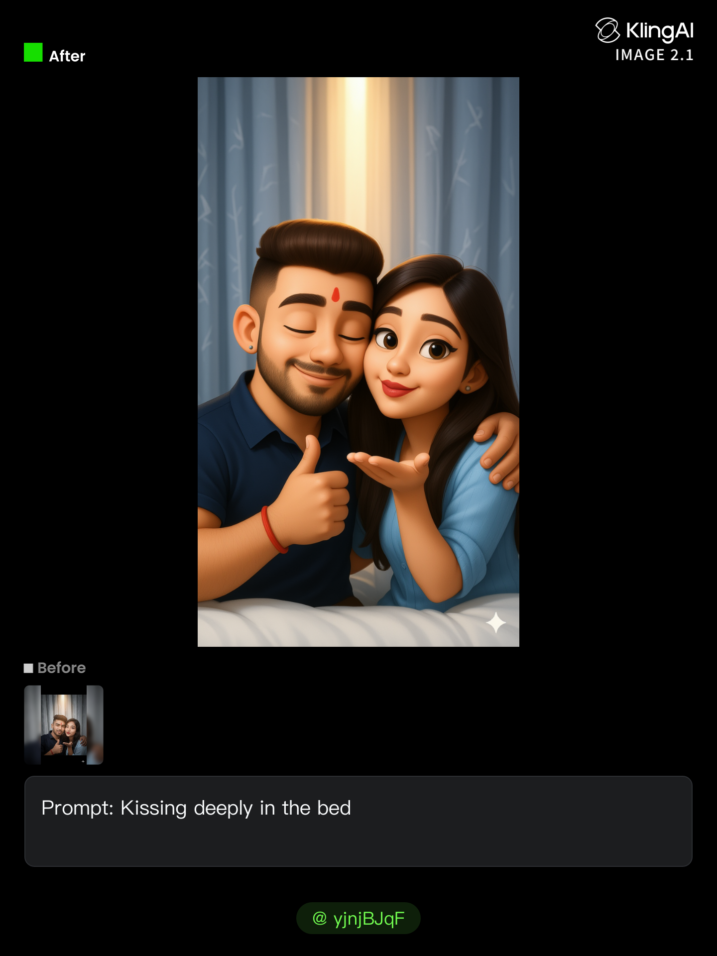 Kling AI work 311014154611095 - kissing klingal AI image