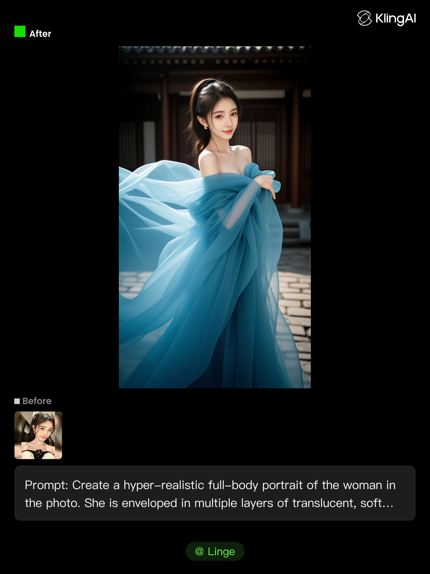 Chiffon in the Wind: Portrait - portrait ai generator AI image