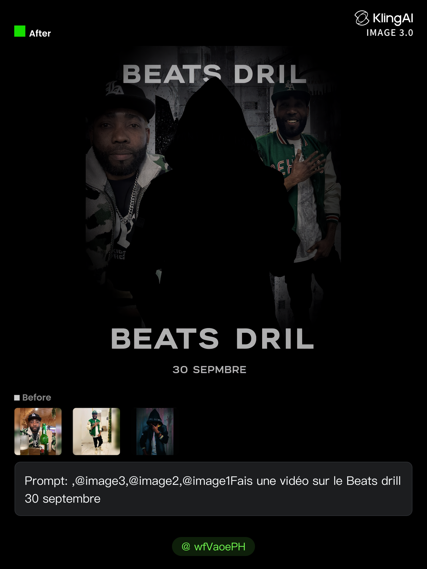 Kling AI work 309793966614312 - how do you make beats AI image