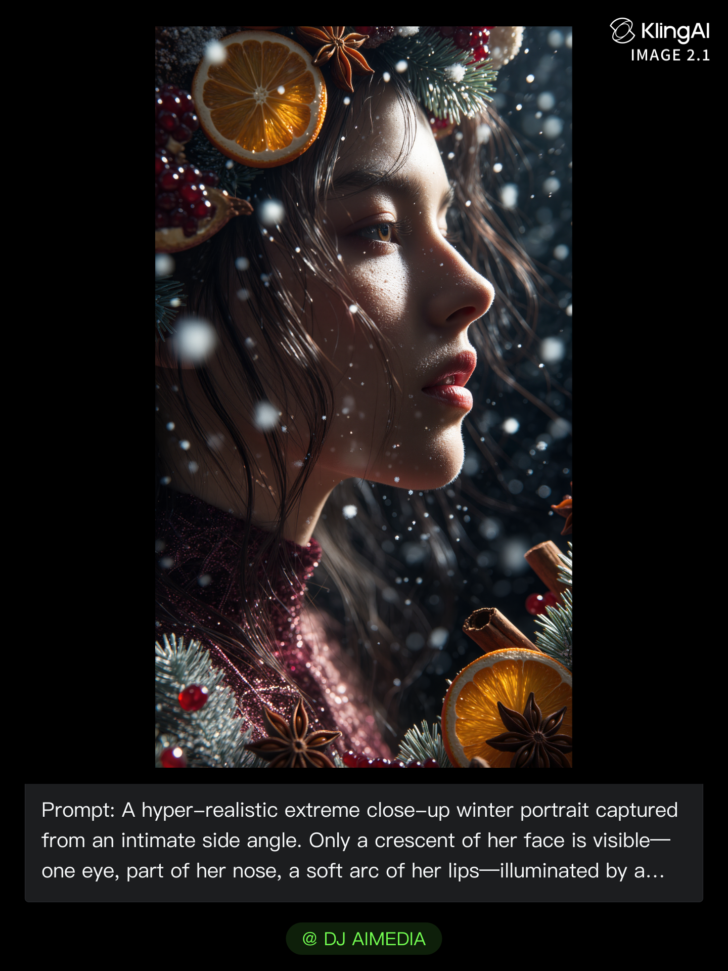 winter portrait - portrait banner design AI image