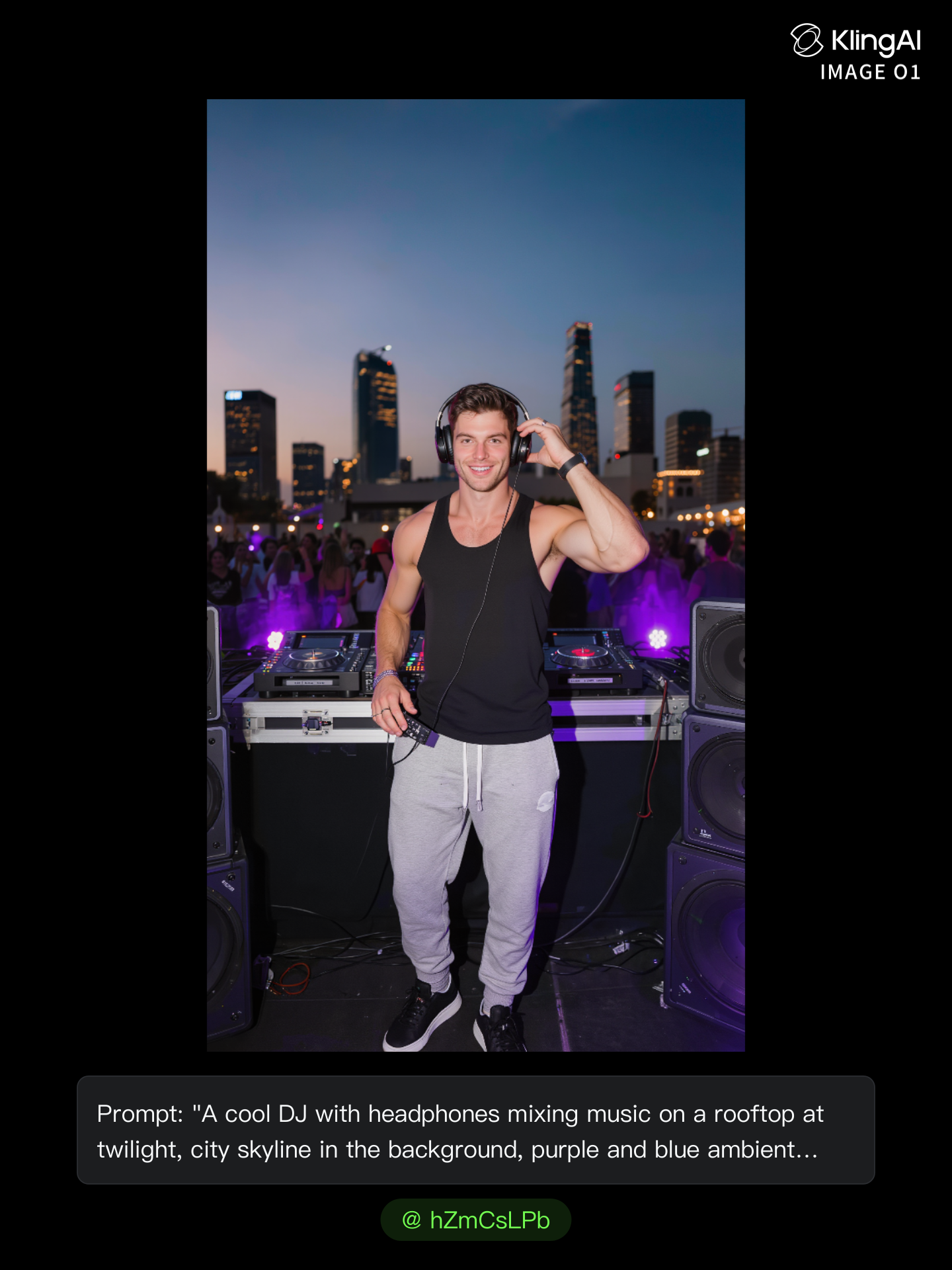 A DJ Performing at a Rooftop Par - ai music mixing AI image