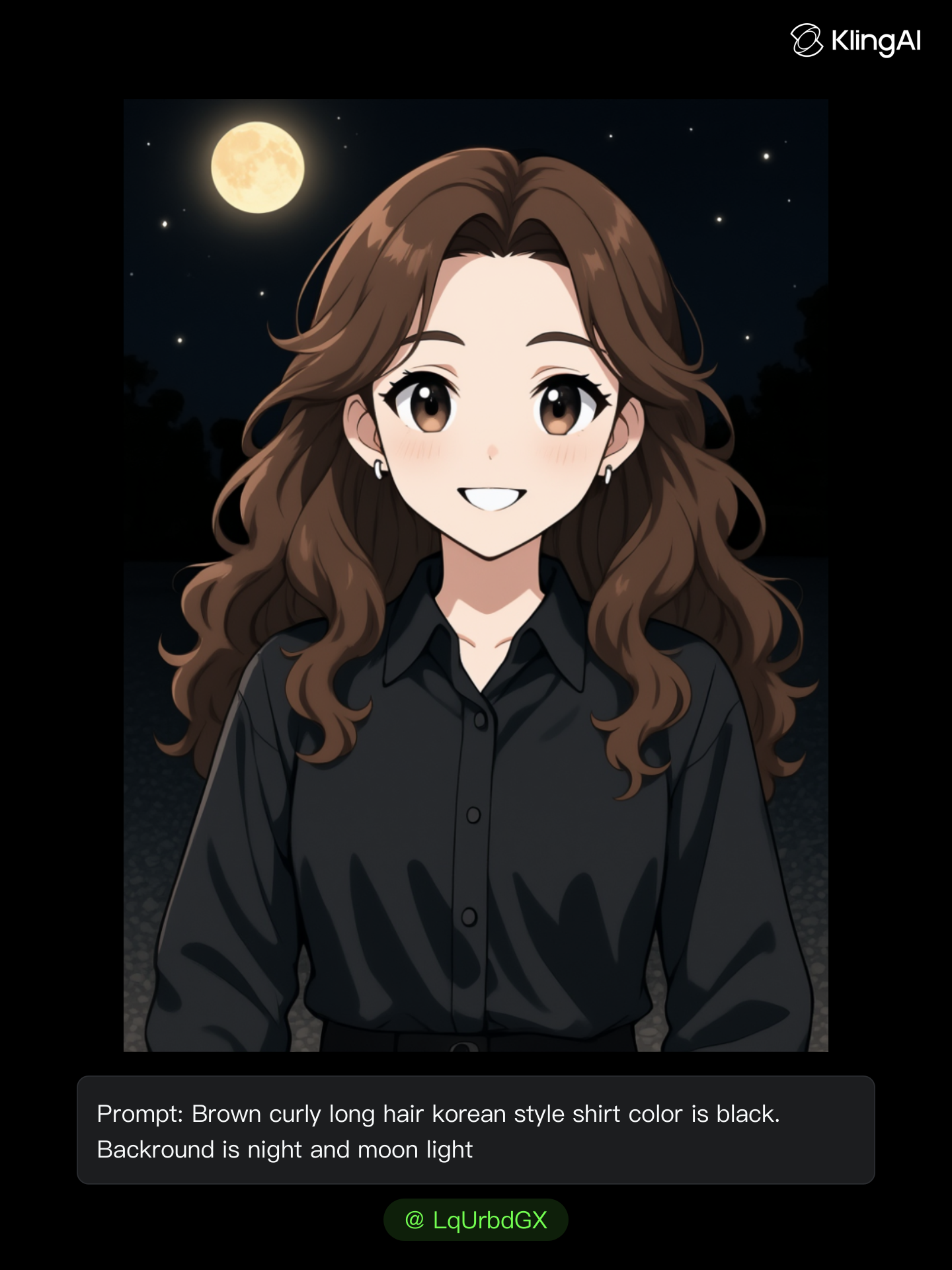 Kling AI work 300664679522729 - highlights on brown curly hair AI image