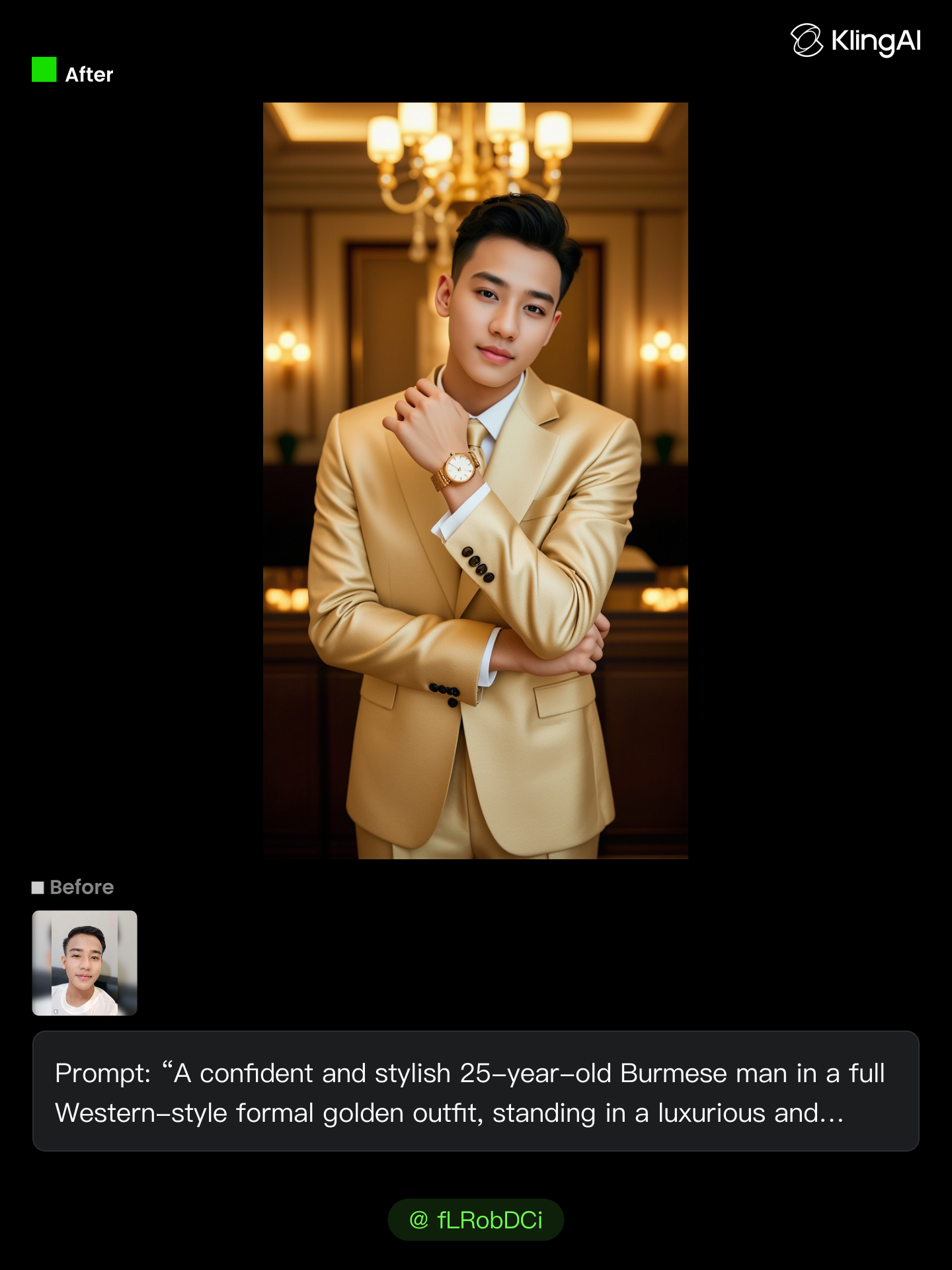 Kling AI work 301021963506820 - long slick back hairstyle men AI image