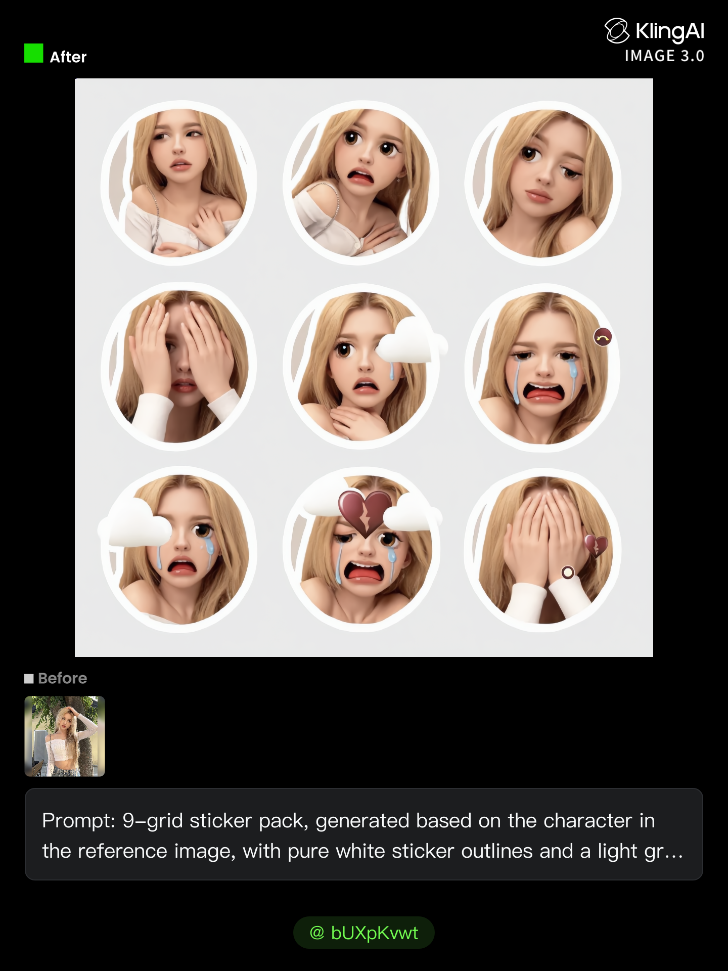 Kling AI work 309156437667214 - image sticker maker AI image