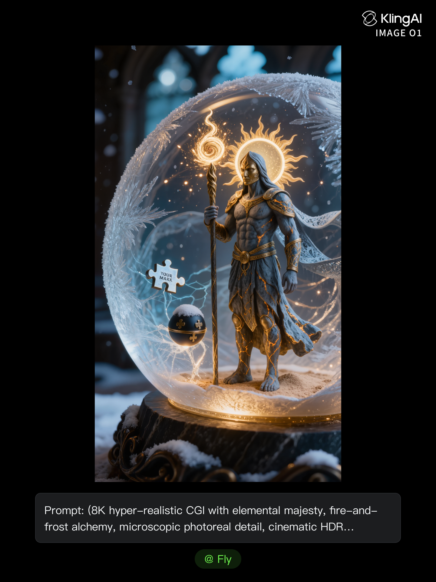 Snow Globe Deity - earth globe image AI image