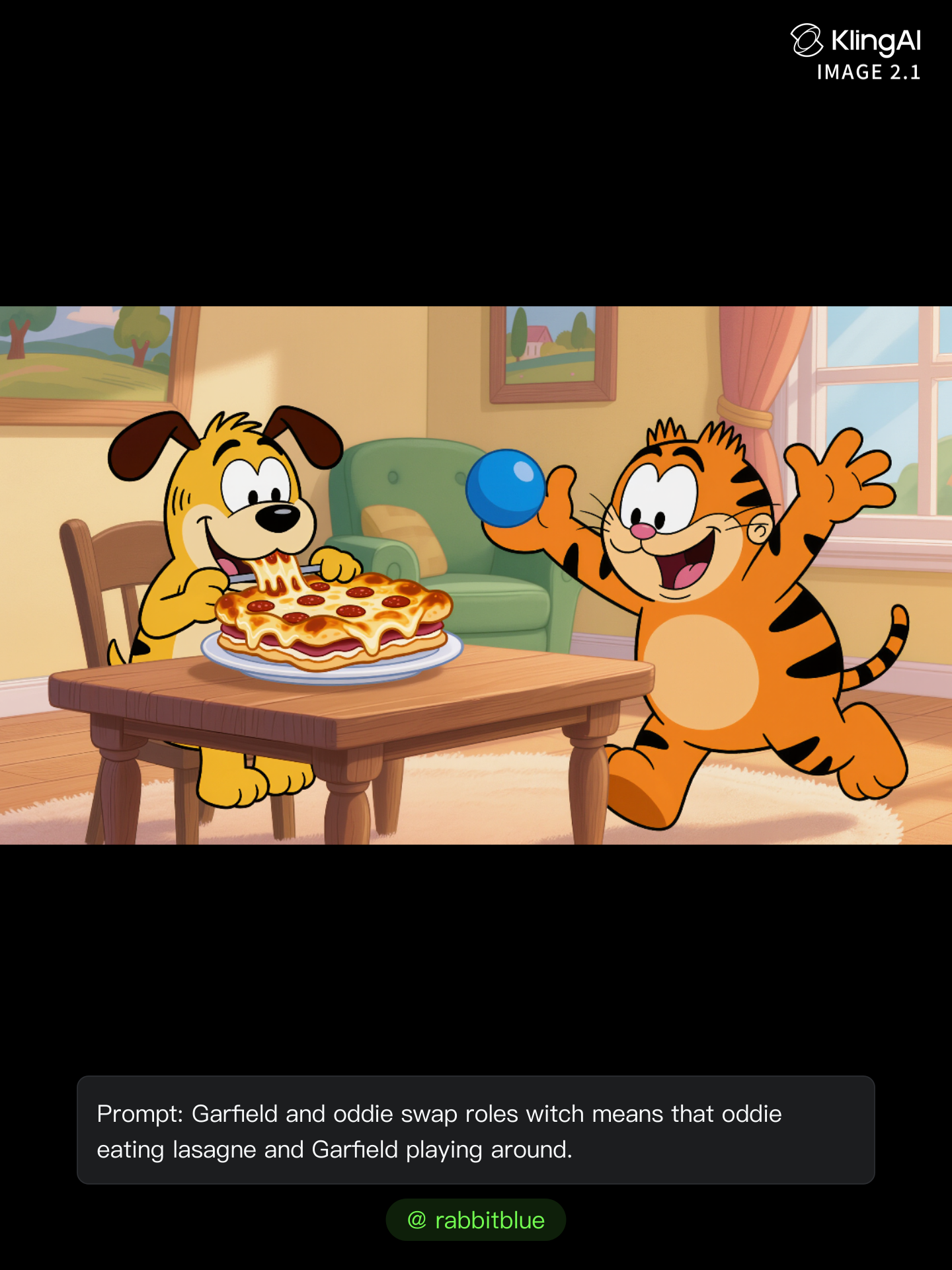 Kling AI work 298160902614029 - garfield comic generator AI image
