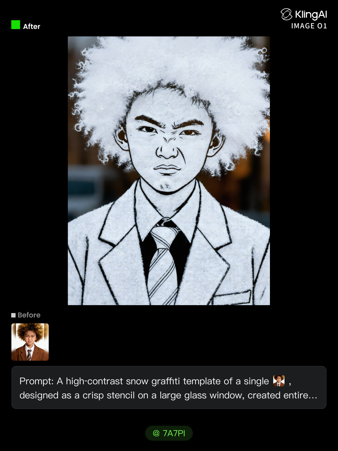 Snow Graffiti - textured snow AI image