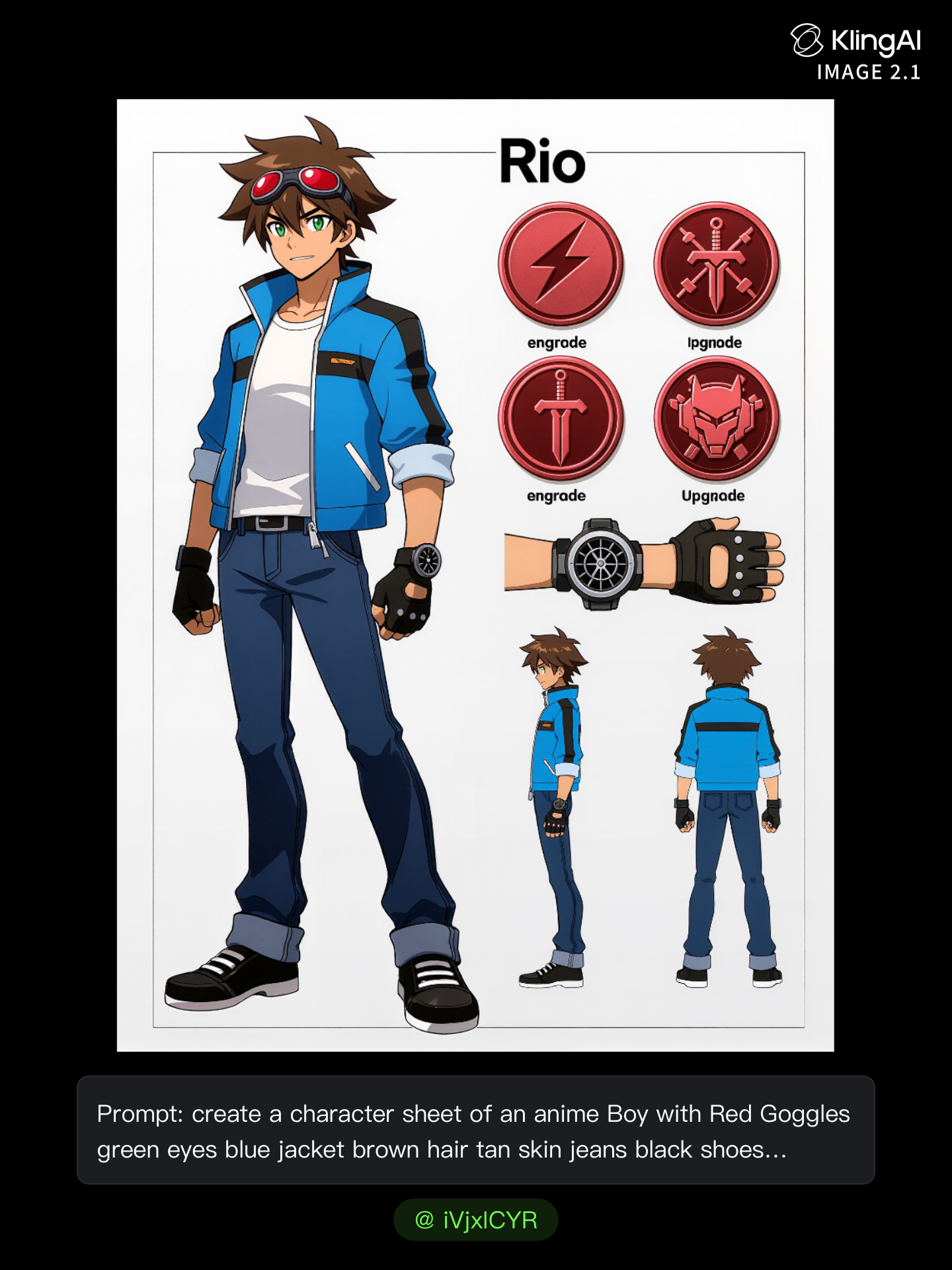 Kling AI work 316833805616457 - create your own anime character AI image
