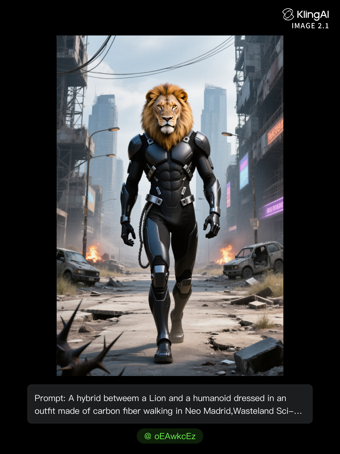 Kling AI work 317963961524720 - how to make an outfit for a raccoon human hybrid AI image