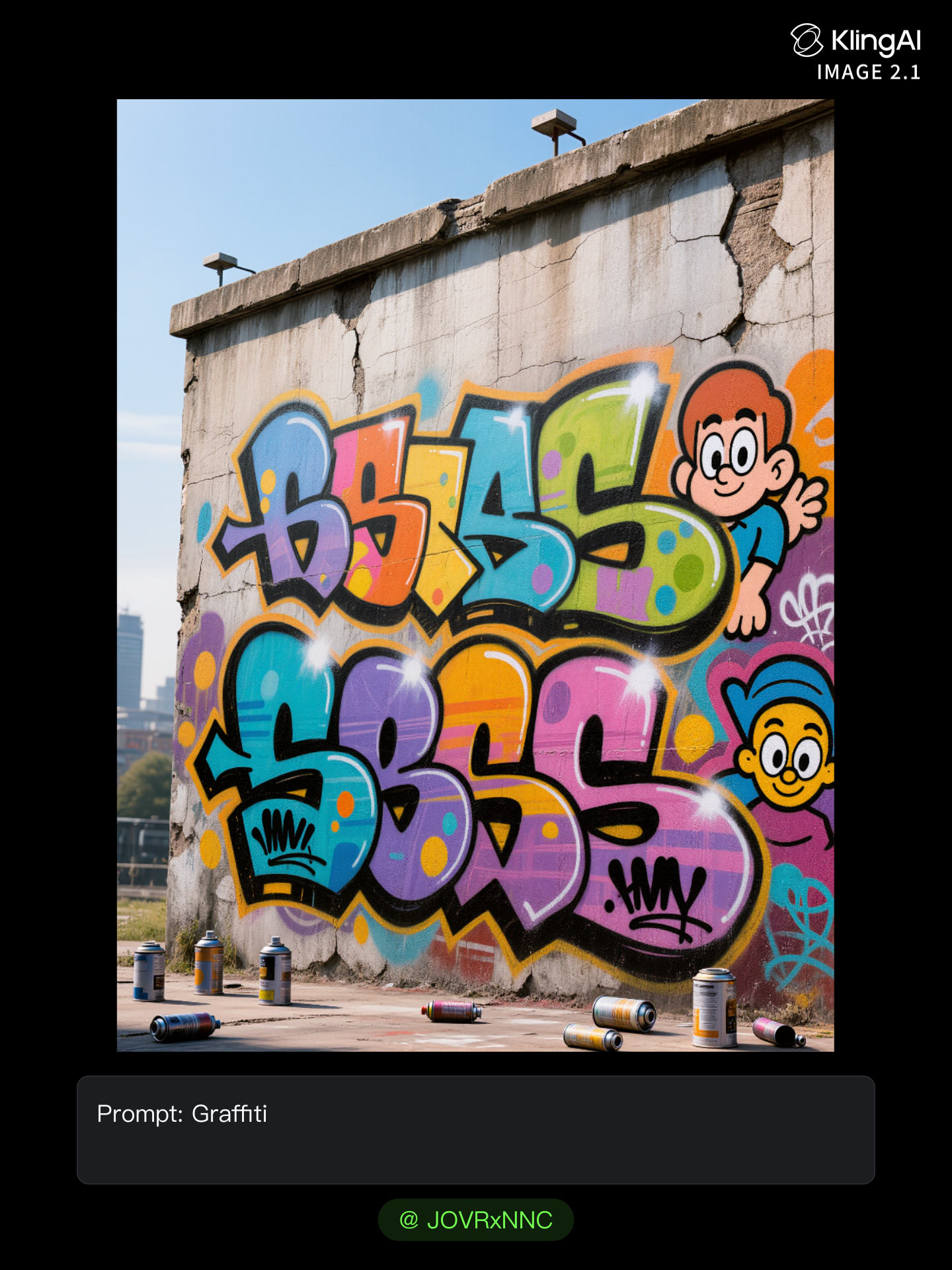 Kling AI work 317351672328206 - create graffiti text AI image