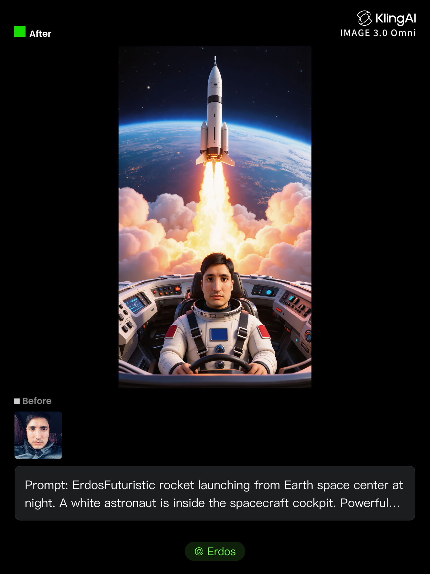 Kling AI work 307608505503954 - animated astronaut AI image