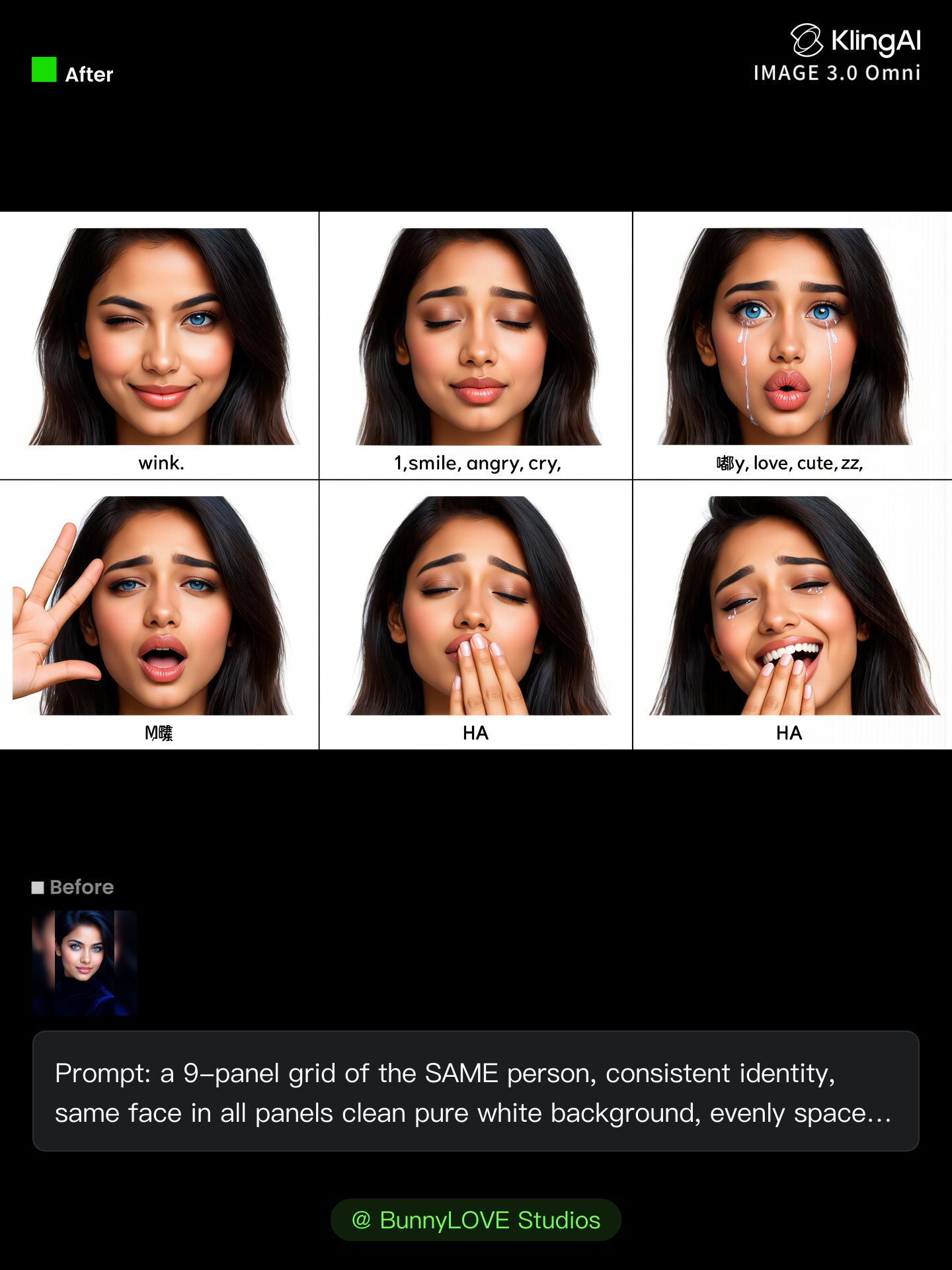 Kling AI work 309712644507967 - face expressions ai AI image