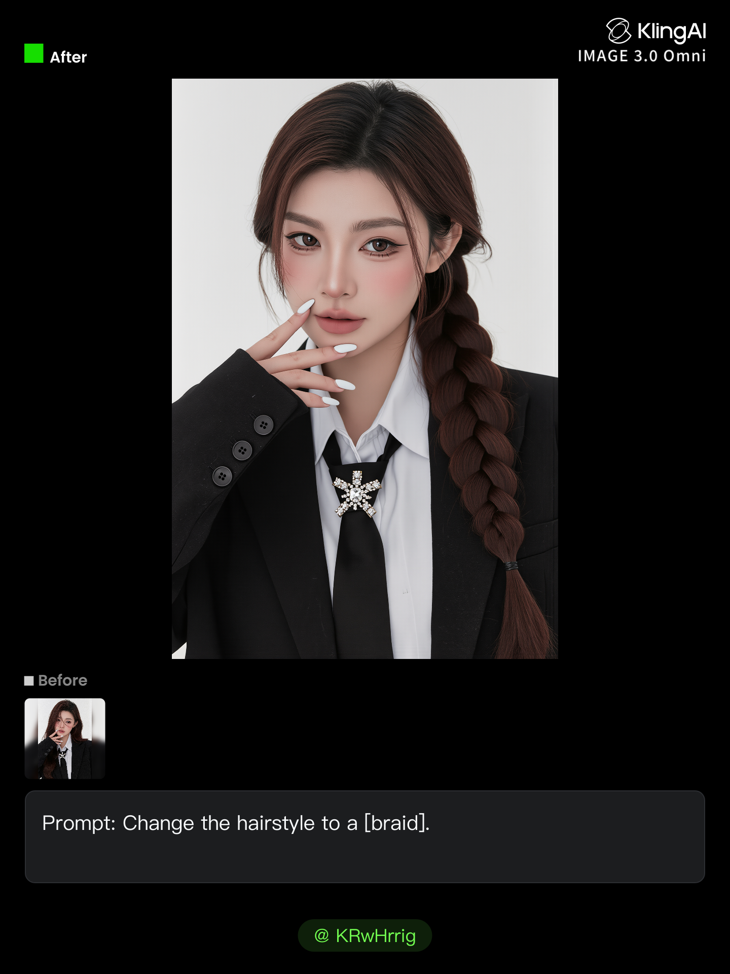 Kling AI work 310051258615210 - free hairstyle apps AI image