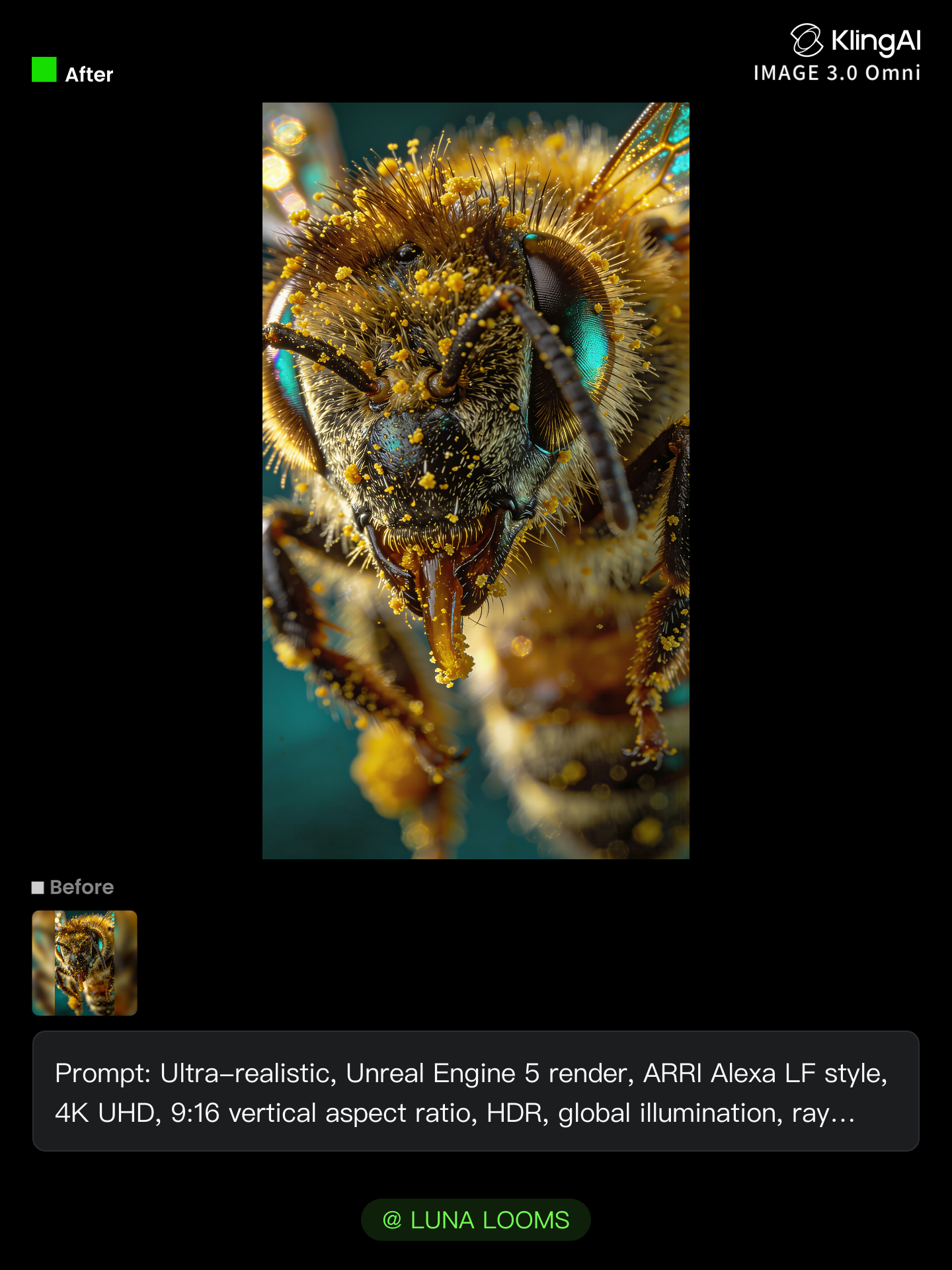macro bee - 4 5 aspect ratio AI image