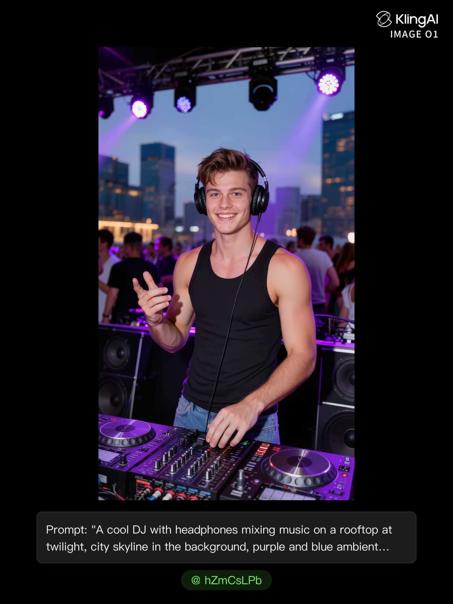 A DJ Performing at a Rooftop Par - ai music mixing AI image
