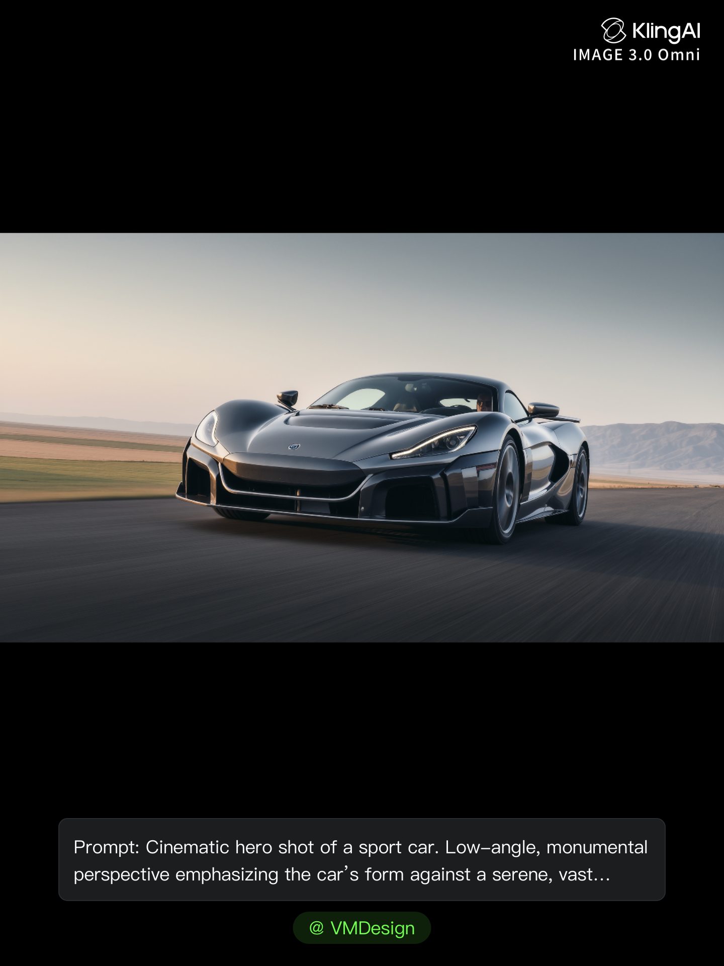 Cinematic shot of a sport car - volley shot AI image