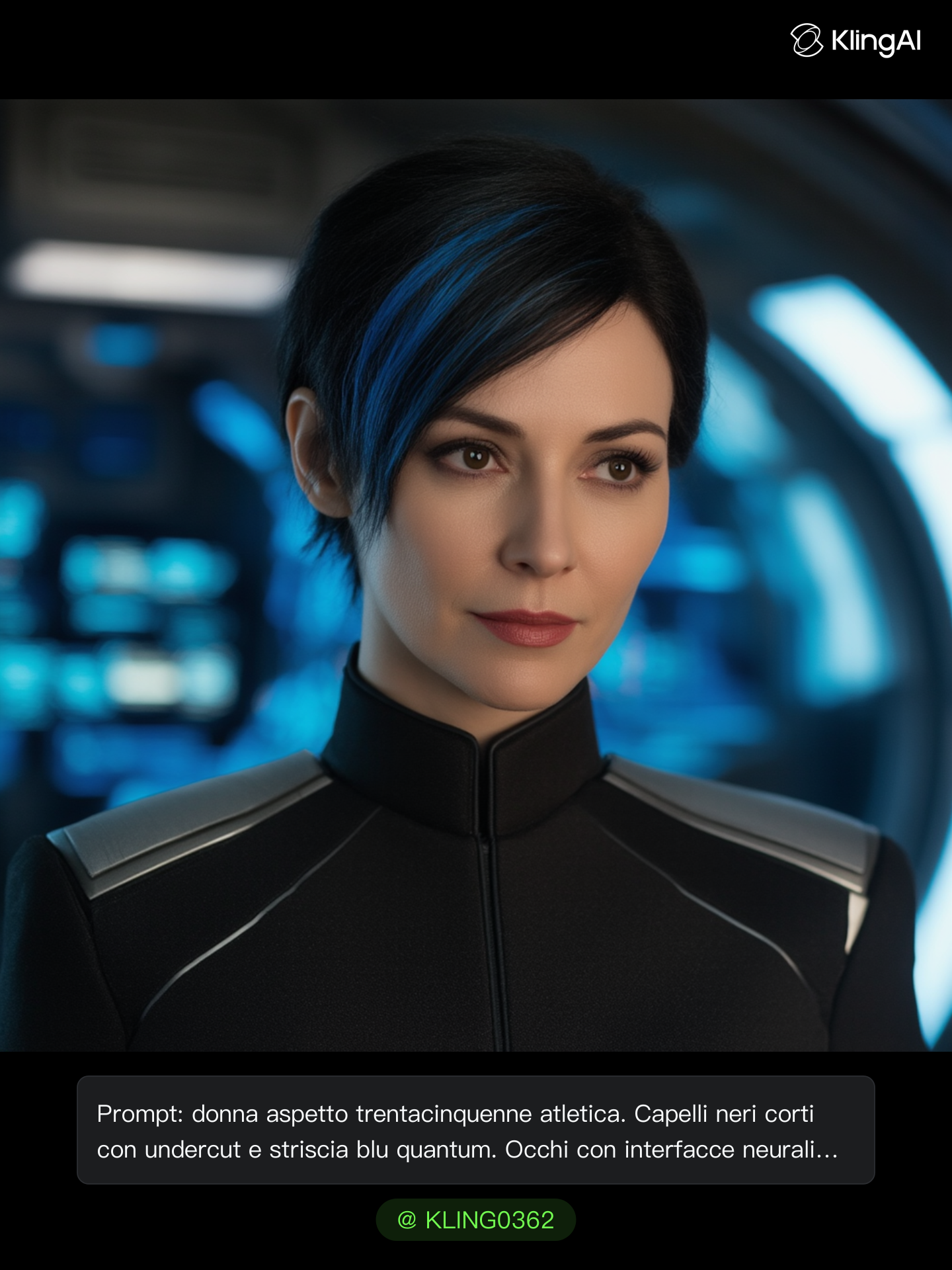Capitano donna dell'ammiraglia - undercut women long hair AI image