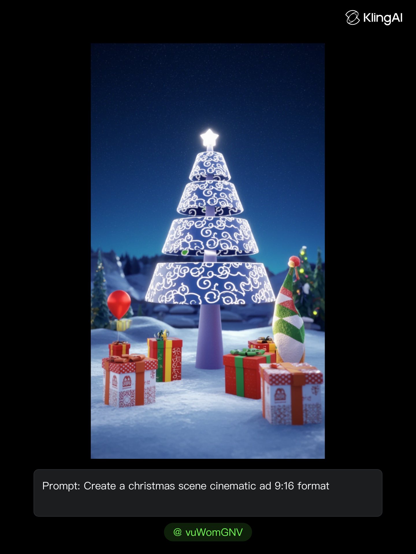 Kling AI work 298493480521388 - create your own christmas card AI image