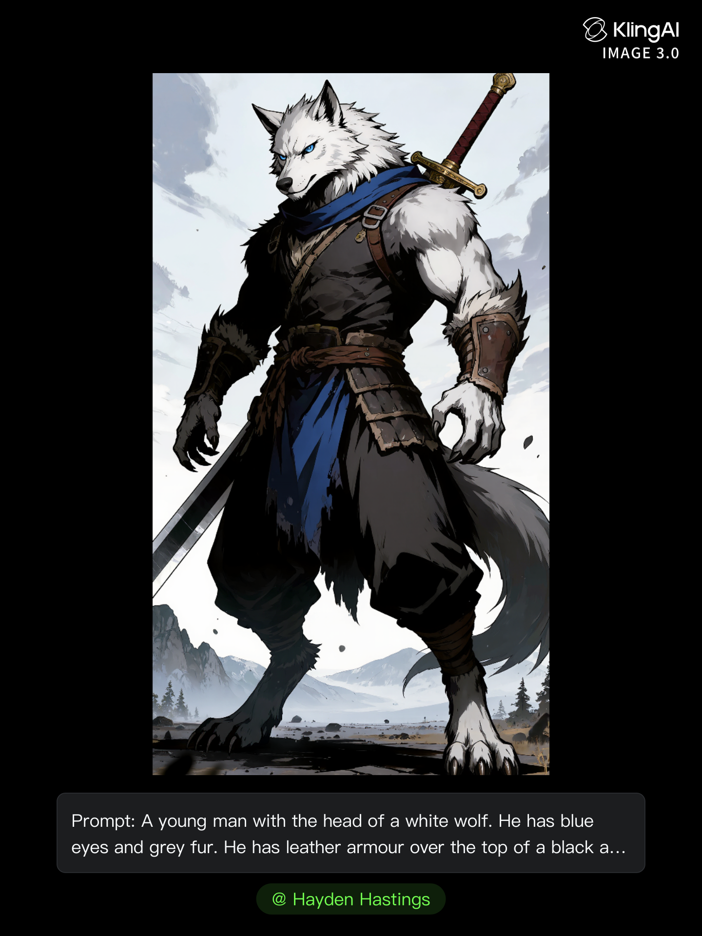 Kling AI work 310353042613791 - wolf style AI image