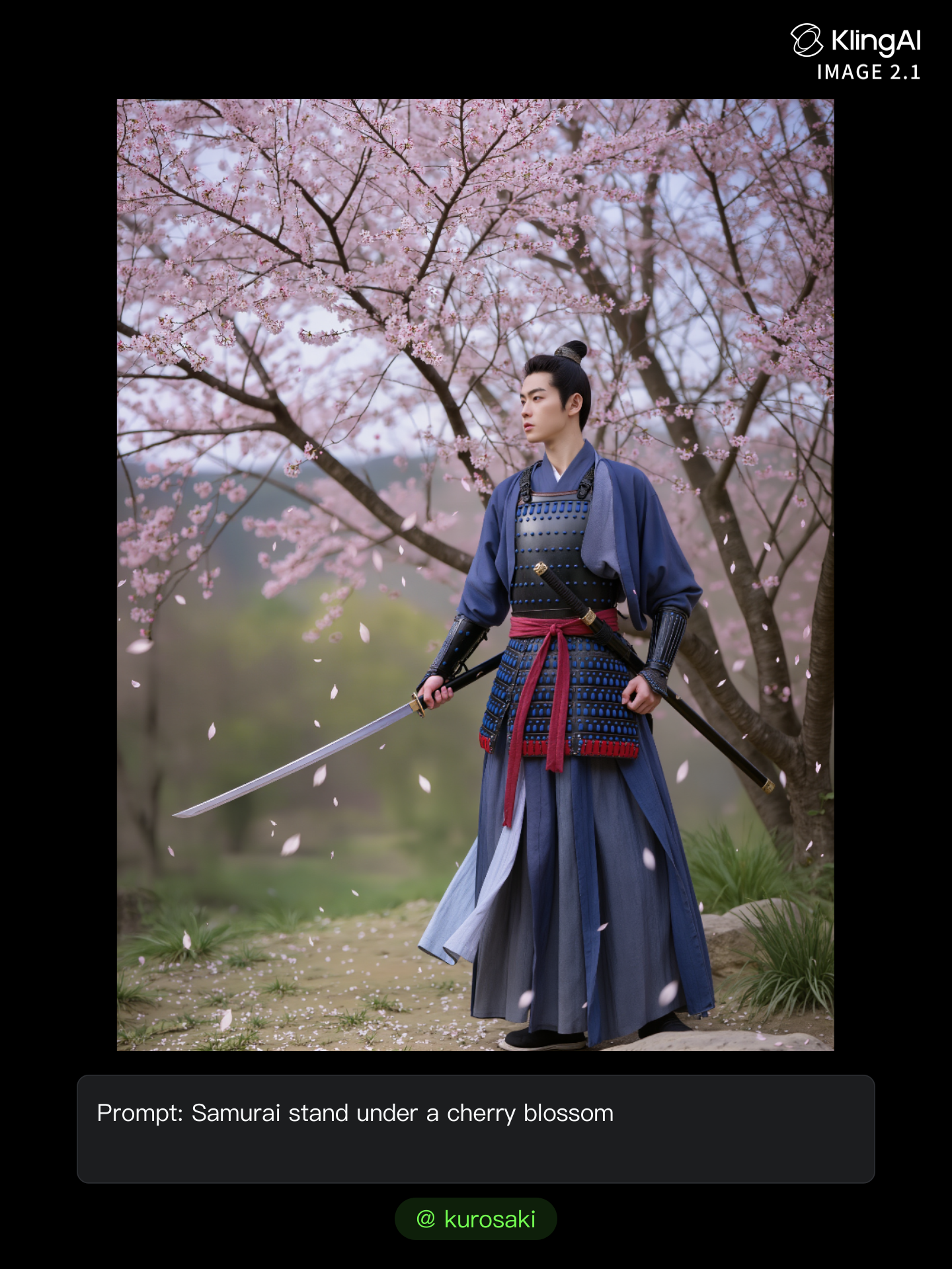 Kling AI work 316687023668997 - samurai animation AI image