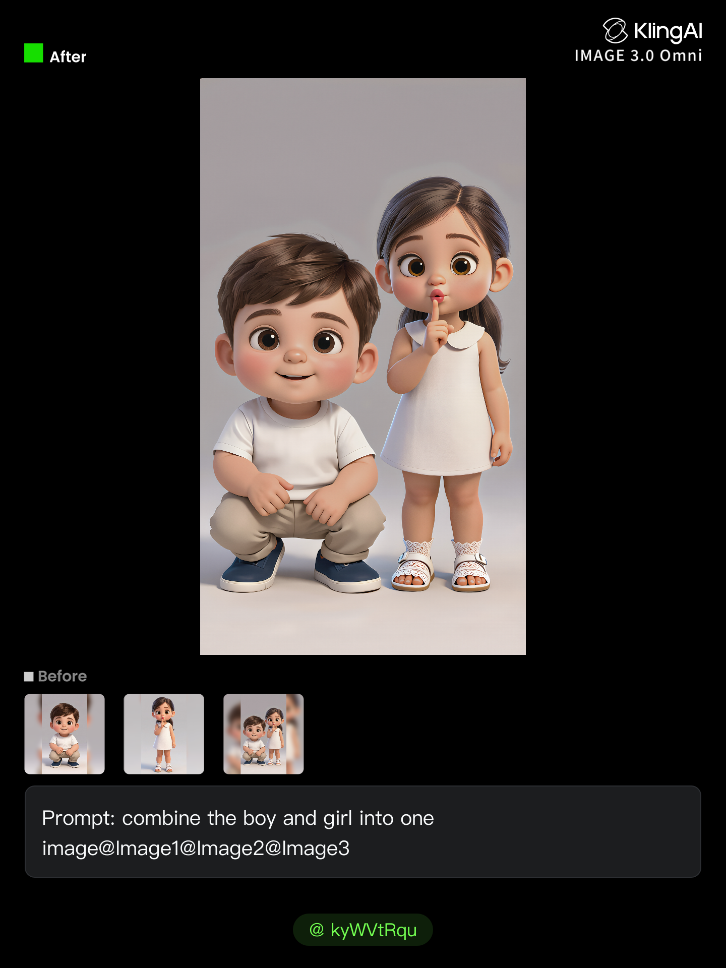 Kling AI work 311657325525641 - app to combine photos AI image
