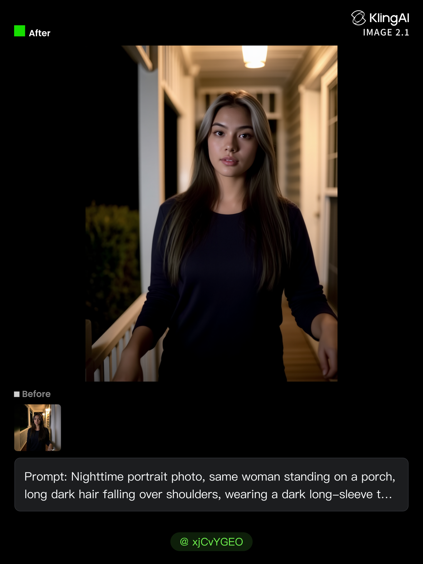 Nighttime portrait photo, - proimage photo AI image