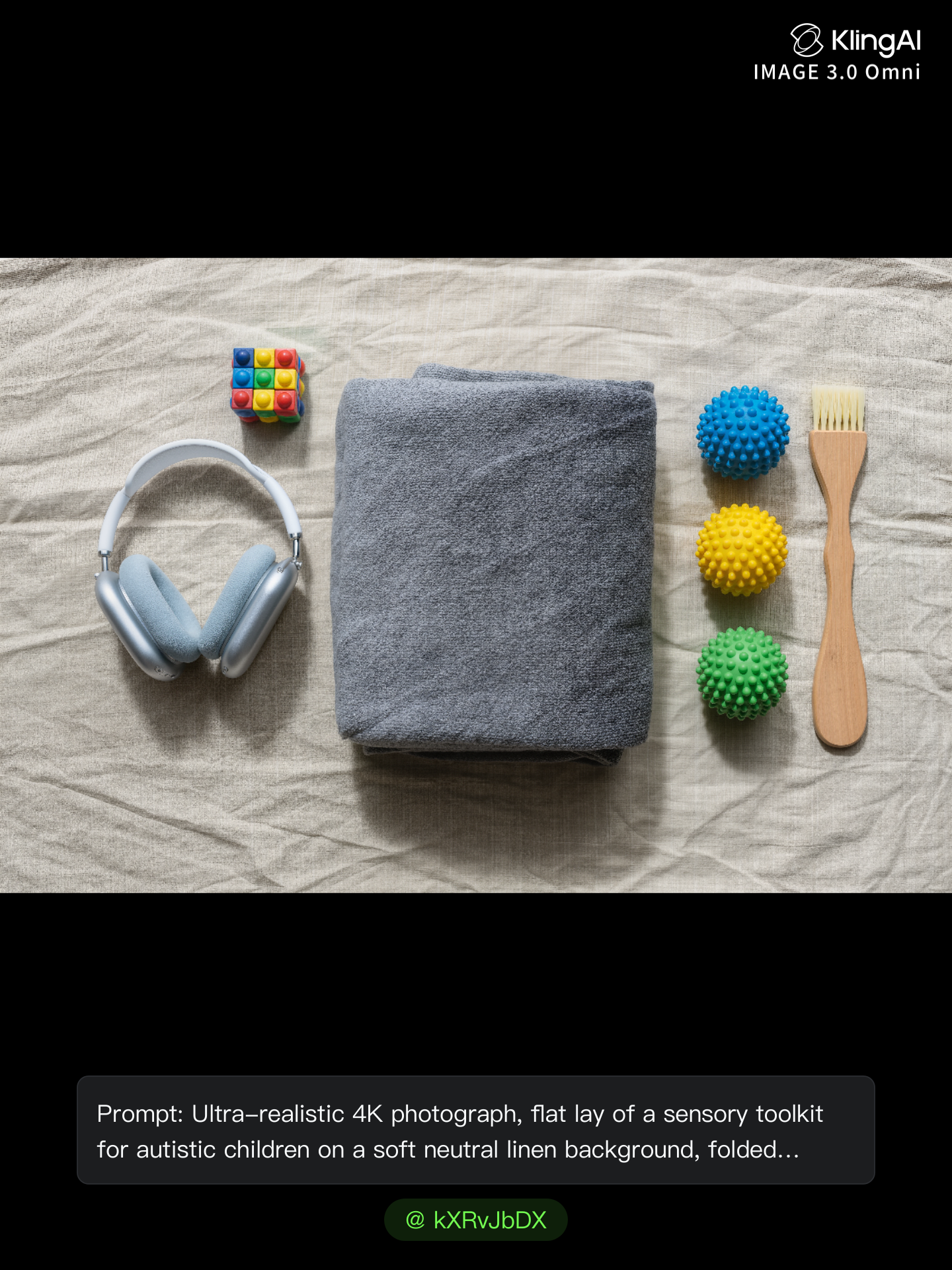 Flat lay of sensory toolkit - flat lay pics AI image