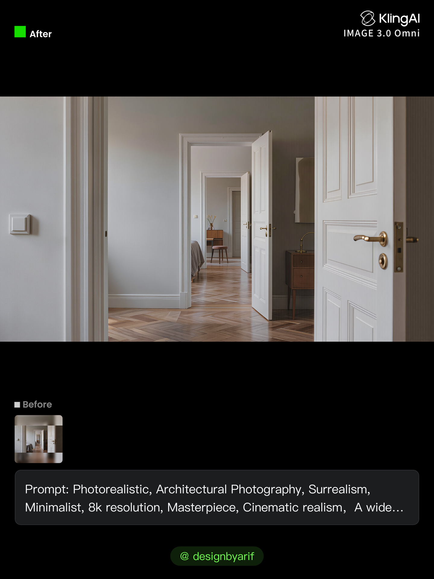 Uncanny style bedroom door - paradox alice AI image