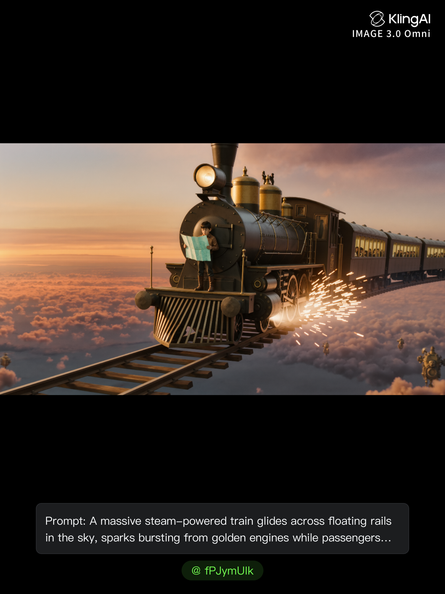 The Floating Train Above Clouds - fantasy world map generator AI image