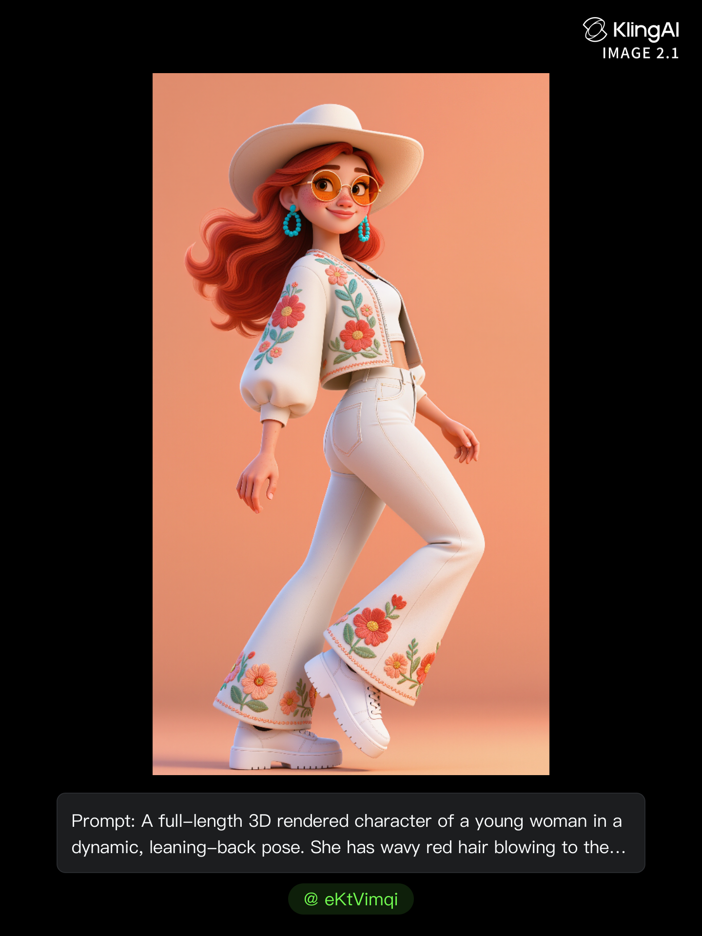 Kling AI work 311177133527286 - peach color hex AI image