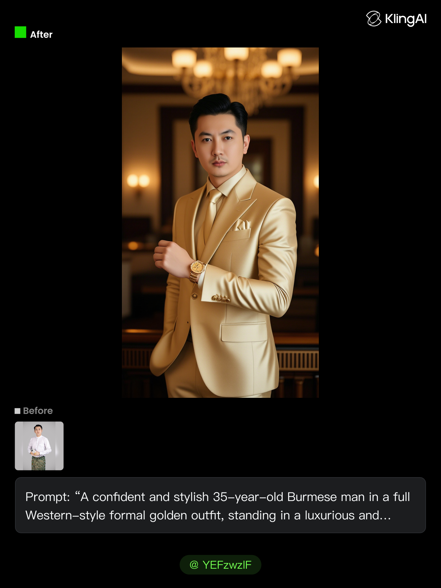 Kling AI work 299618768507303 - long slick back hairstyle men AI image