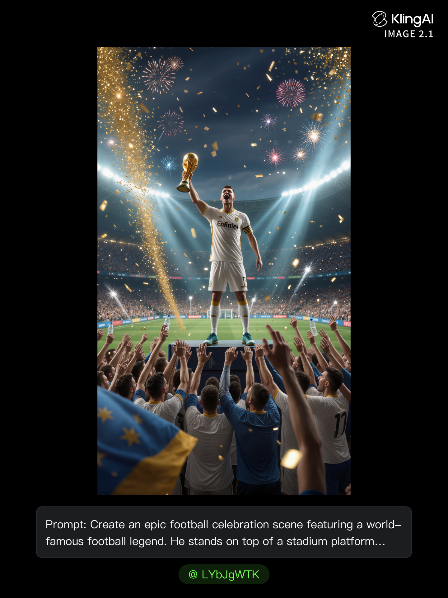 Kling AI work 313846667613884 - football fans celebration AI image