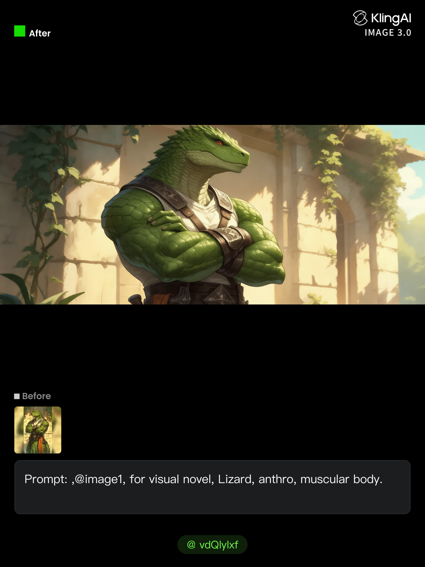 Kling AI work 311024196663351 - lizard alien AI image