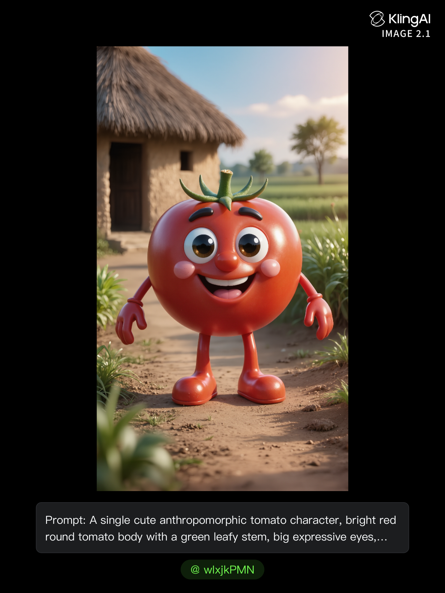 A cute tomato - cute faces with text AI image