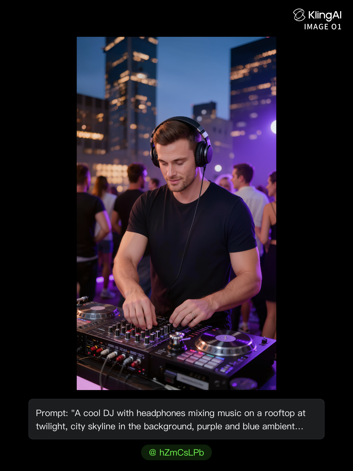A DJ Performing at a Rooftop Par - ai music mixing AI image