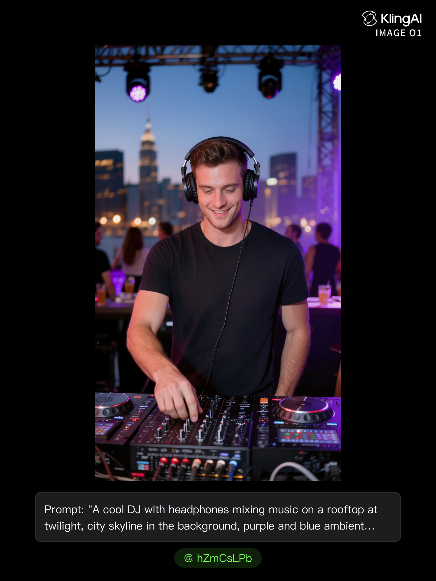 A DJ Performing at a Rooftop Par - ai music mixing AI image