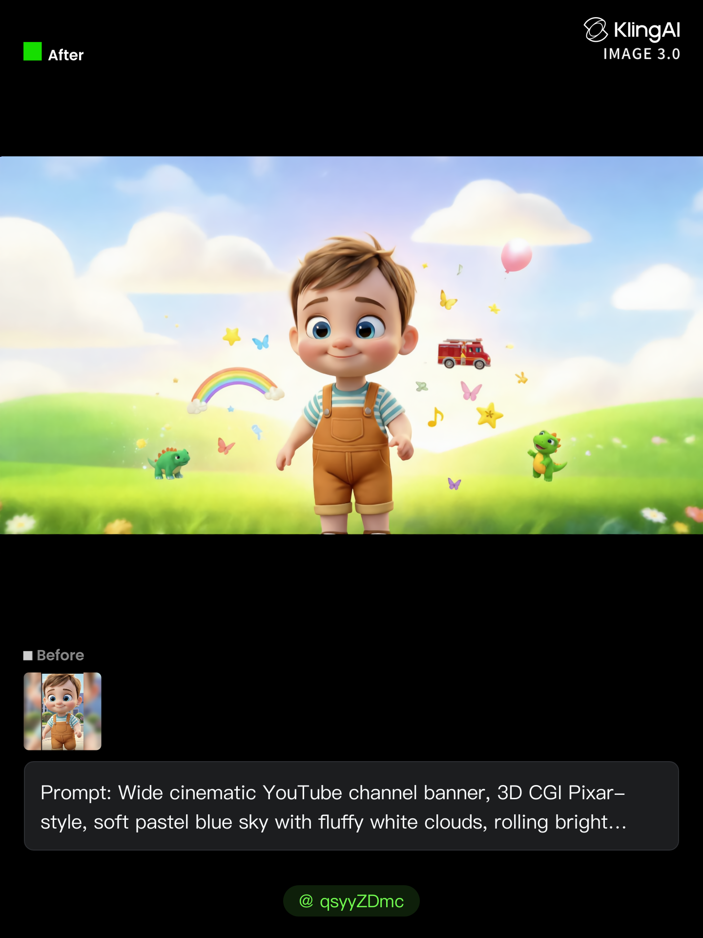 Kling AI work 316585116522673 - banner for youtube AI image