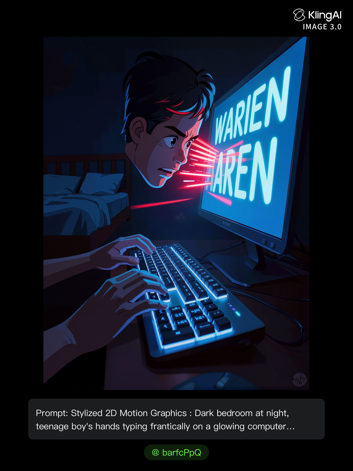 Kling AI work 306968880506073 - keyboard scene AI image