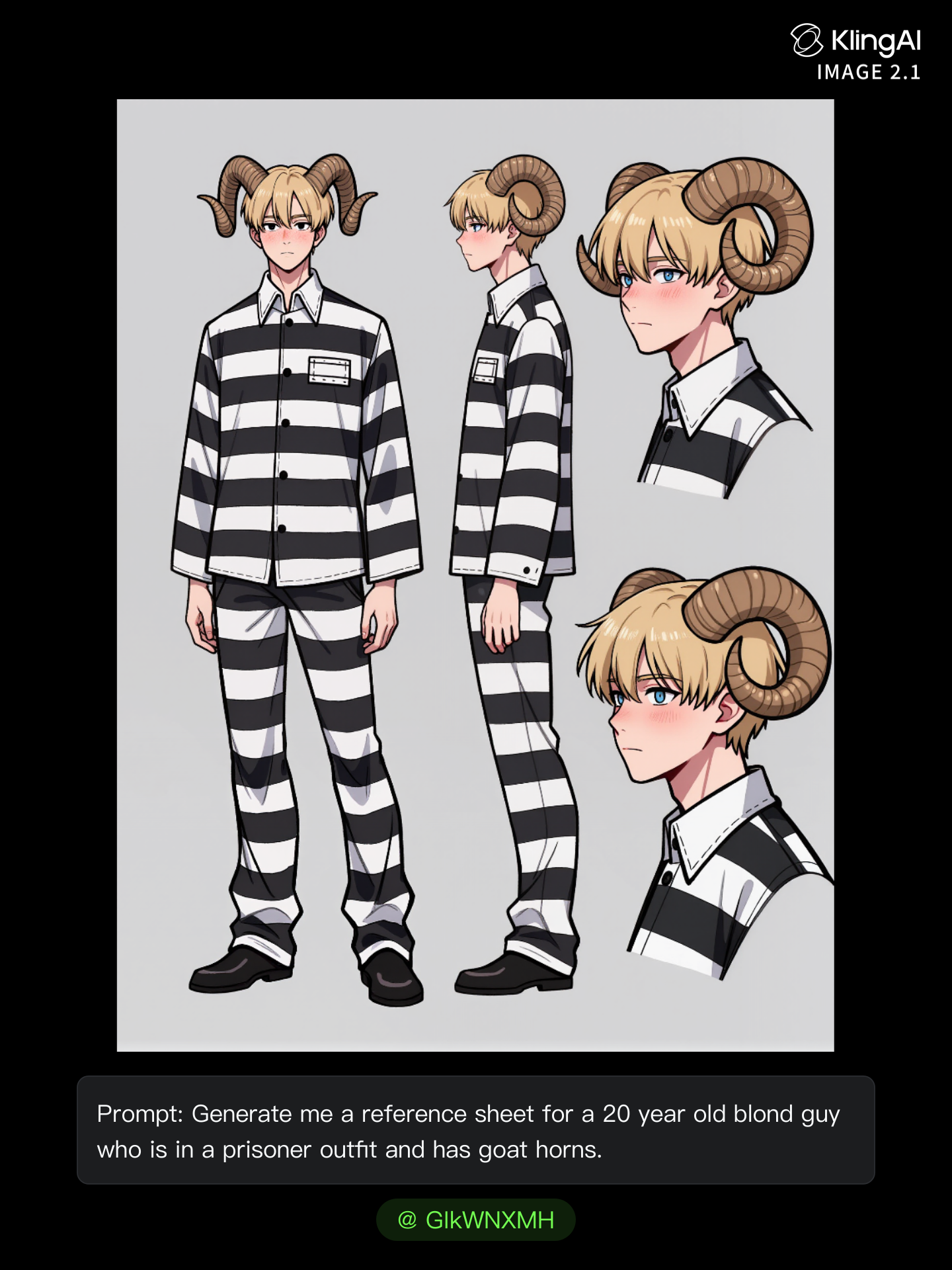 Kling AI work 316639192527473 - character reference sheet AI image