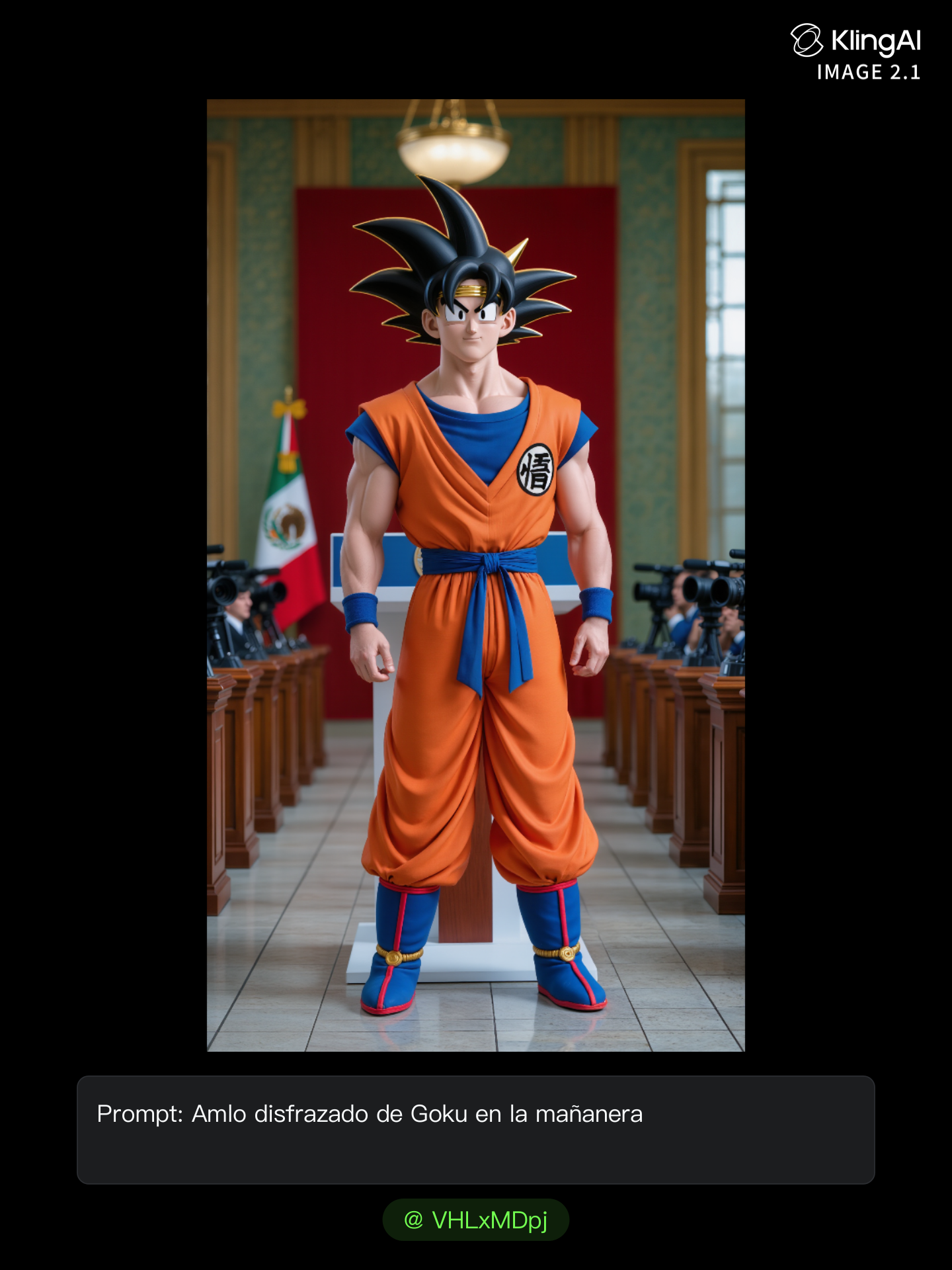 hi  - goku in a suit AI image