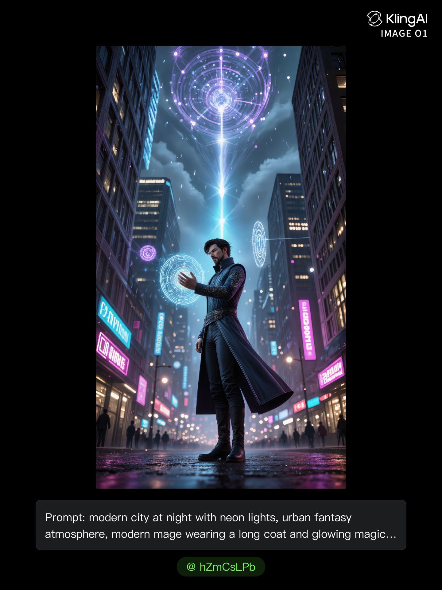 Awakening of the Neon Mage - magic art AI image