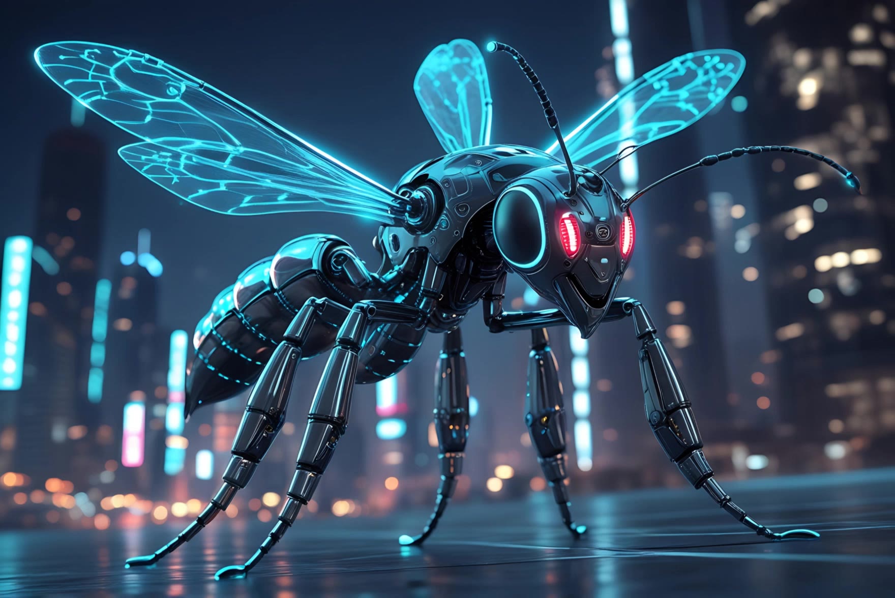 biomechanical wasp - sizzle ai AI video