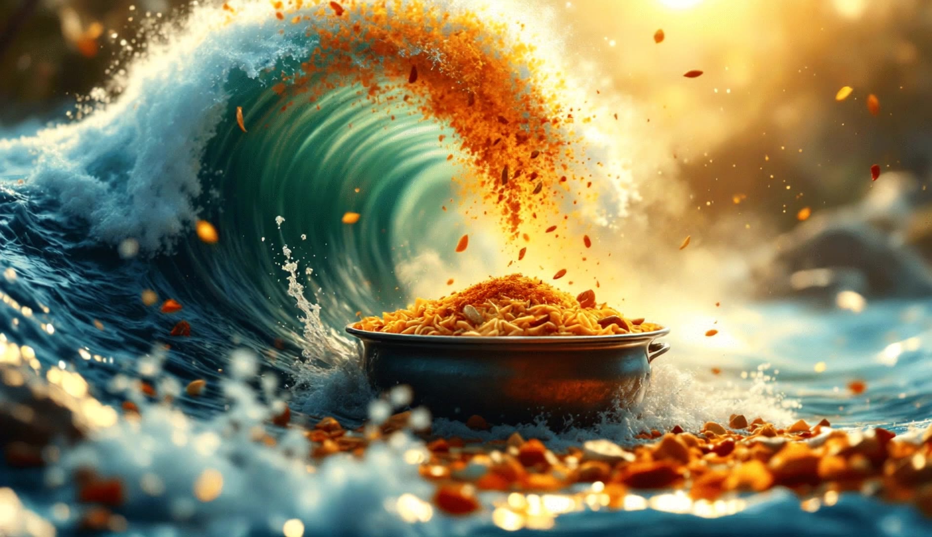 Waves of Biryani Spices - sizzle ai AI video