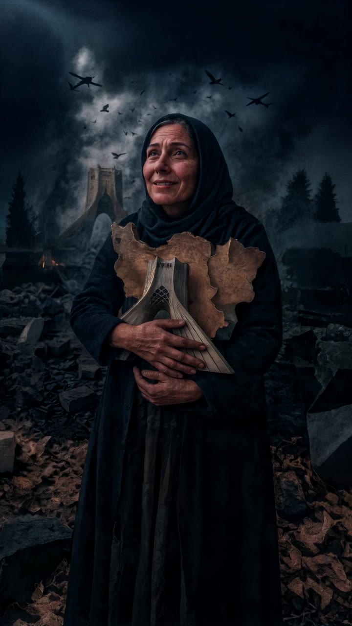 A mother holding a photo of her - ai website for photo AI video