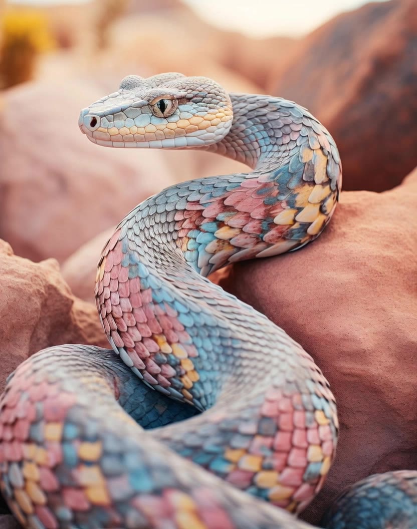 pastel snake - snake try on AI video