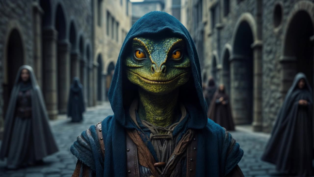 Lizard man - lizard alien AI video