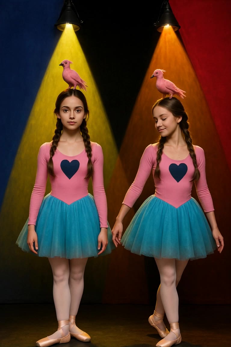 Young Ballerinas - cyberpunk birds with broken wings AI video