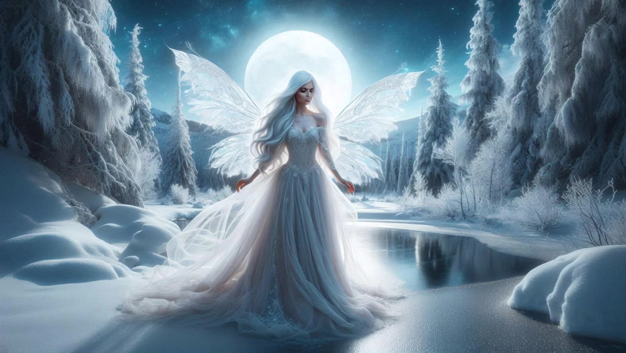 Winter fairy - red hair filter AI video