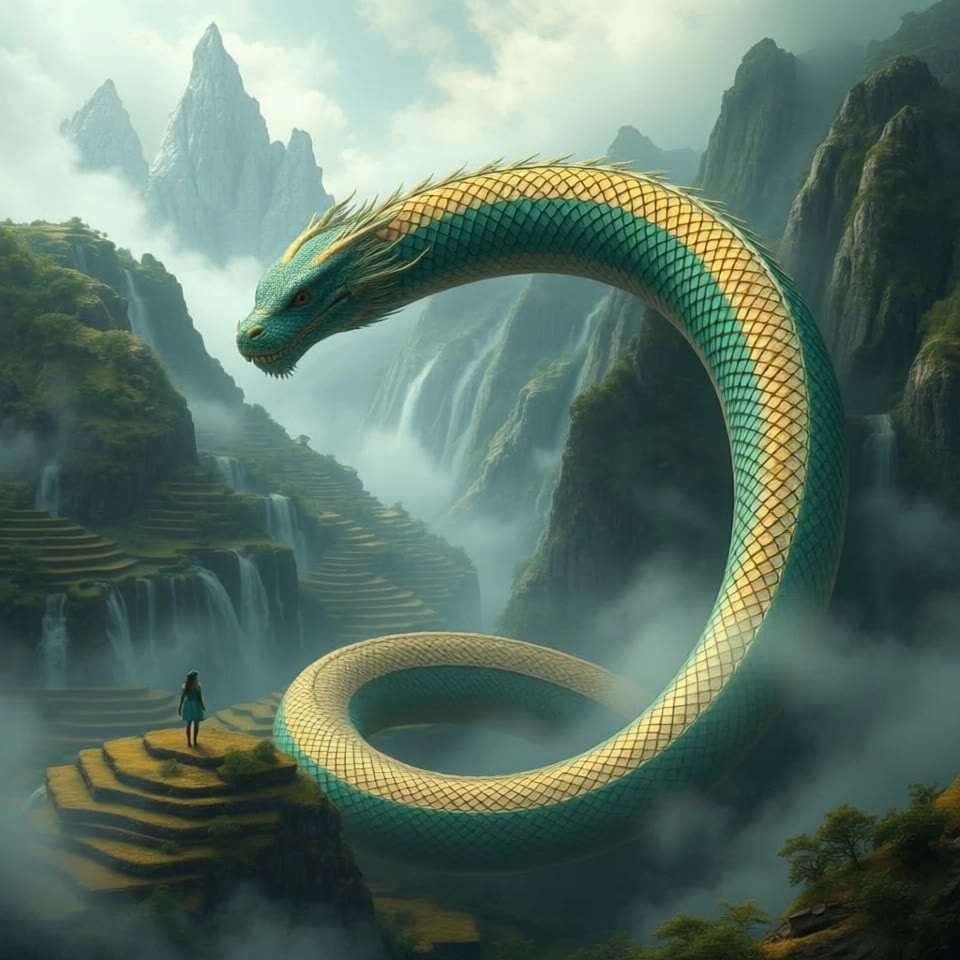 Snake and lady - snake try on AI video